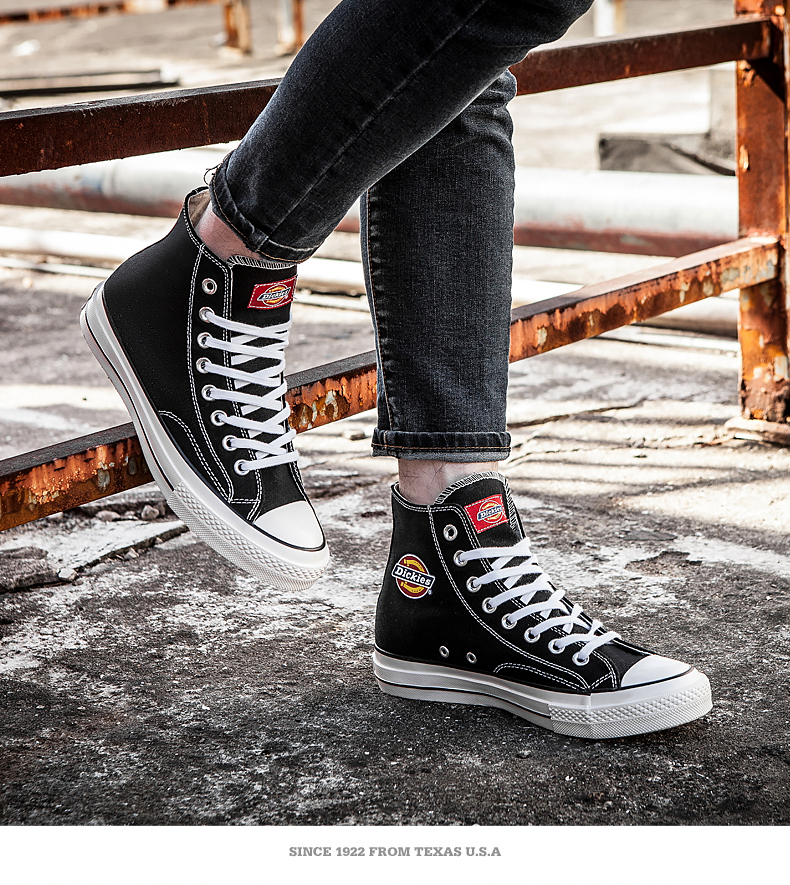 Giày cao cổ nam mới của Dickies Giày cao cổ nam Hàn Quốc giản dị cộng với đôi giày nhung ấm áp dành cho sinh viên giày thể thao chính hãng