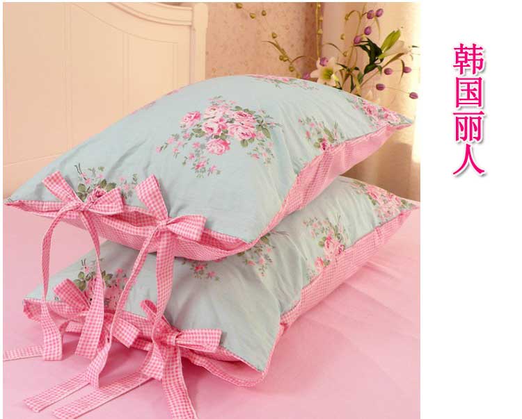 vườn Hàn Quốc gối bông Hàn Quốc ren bông gối duy nhất với dây kéo nơ mùa hè miễn phí vận chuyển một cặp - Gối trường hợp gối bà bầu