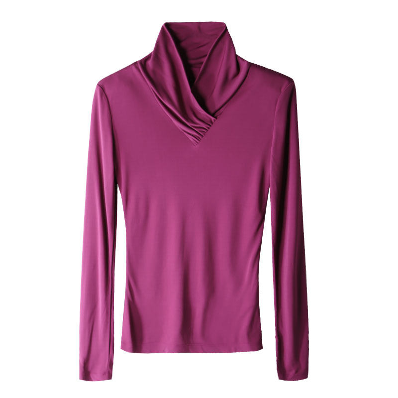 Trendy Adjustable Cross Neckline Padded Shoulder Design High Play Fabric Woman Sashimi Long Sleeve Inner Lap 69202