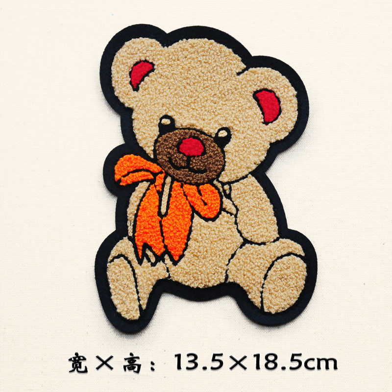 Large cute bear hand-stitched sweater patch patch appliqué Denim down clothes decorative stickers Towel embroidery