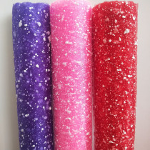 Snowflake gauze flower gift packaging material snowflake yarn bouquet flower decoration wedding car snowspot gauze