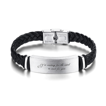 Sterling silver bracelet lettering Mens fashion jewelry simple retro trendy Platinum popular jewelry Tanabata Valentines Day gift
