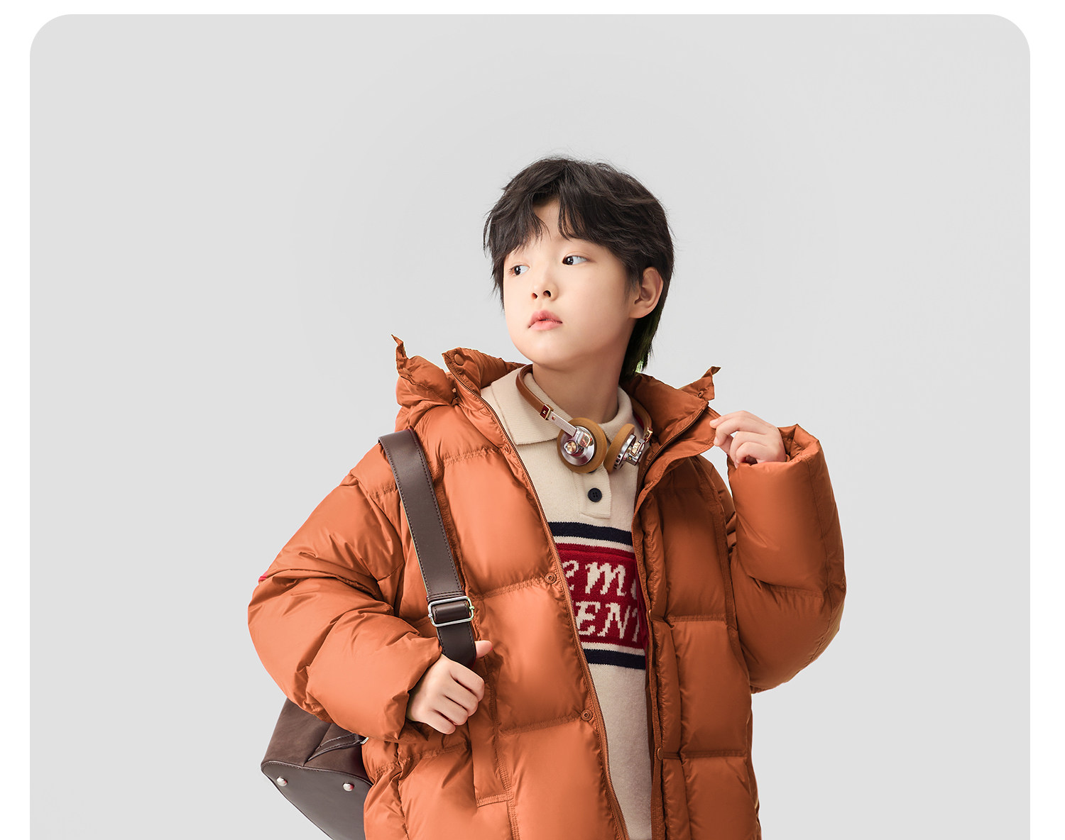 左西童装男童羽绒服冬季保暖2026新款儿童三防蓄热面包服大童外套 — 70