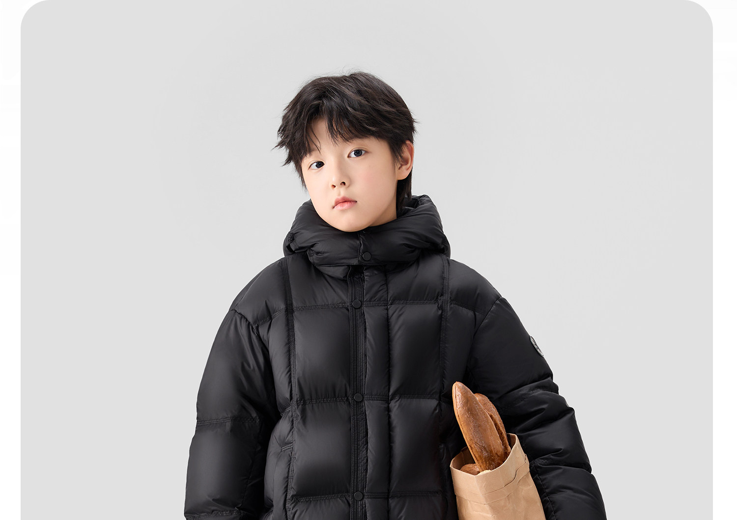 左西童装男童羽绒服冬季保暖2026新款儿童三防蓄热面包服大童外套 — 44