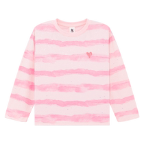 Zuoxi girls long-sleeved T-shirt pure cotton 2024 new childrens striped top autumn style fashionable primary school students spring and autumn style