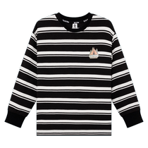Zuoxi childrens clothing boys T-shirt long-sleeved autumn clothing 2024 new medium and large childrens striped sweatshirt spring and autumn boys