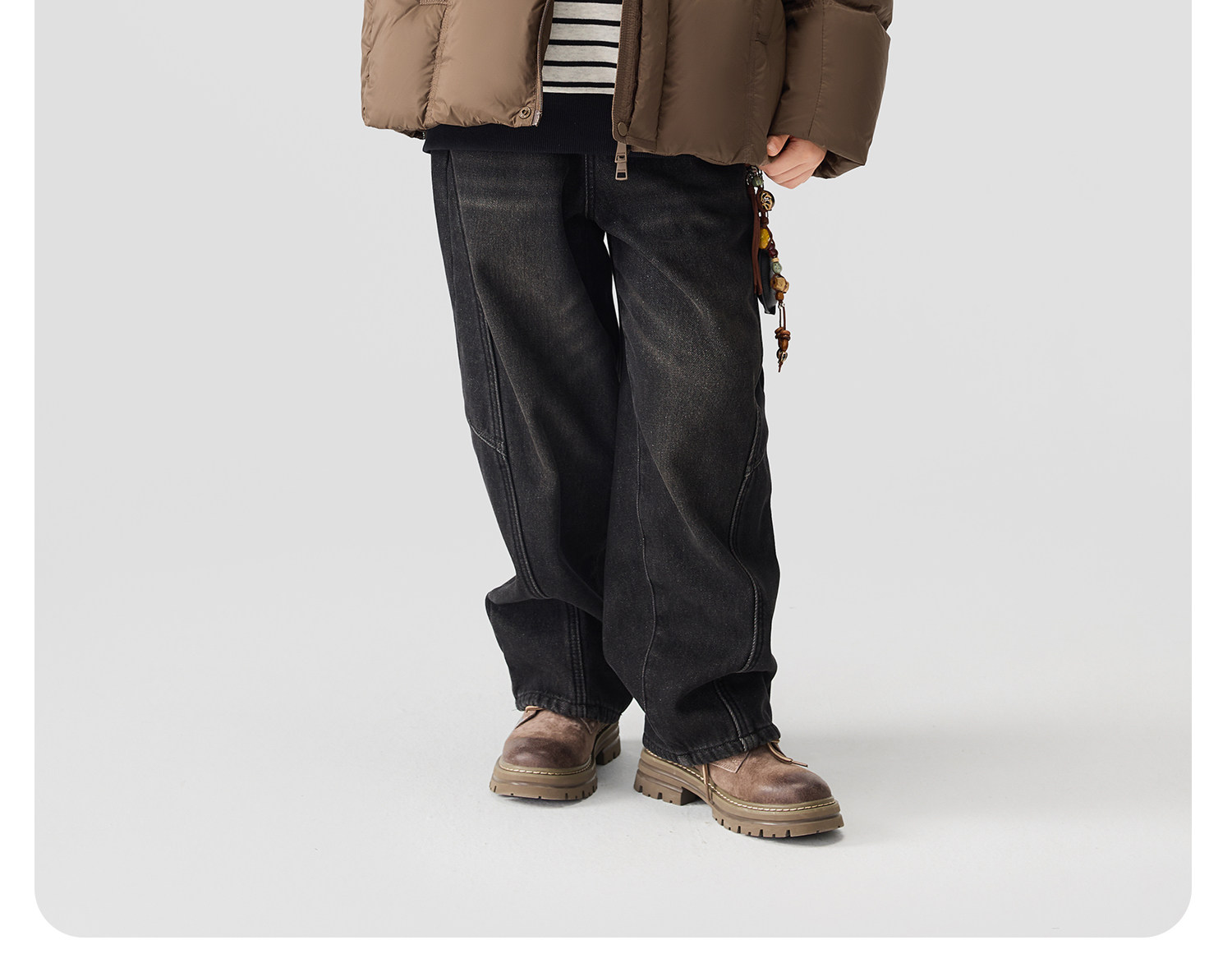 左西童装男童羽绒服冬季保暖2026新款儿童三防蓄热面包服大童外套 — 75