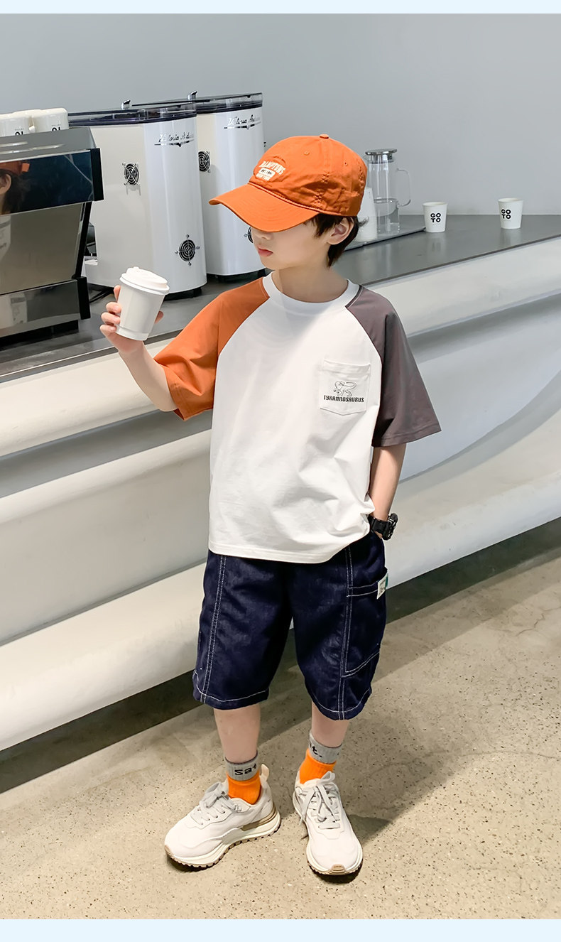 Zuoxi Children's Clothing Boys' Short-Sleeve T-Shirt Kids' Summer Wear 2026 New Summer Pure Cotton Half-Sleeve Boys' Top for Older Children — 23