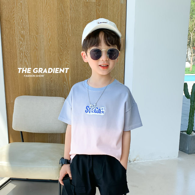 Zuoxi children's clothing boys T-shirt short-sleeved summer clothing children's boys cotton summer thin section tide big children 2022 new