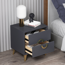 Solid wood bedside table Modern simple bedroom storage locker Net red ins wind light luxury leather bedside cabinet Small