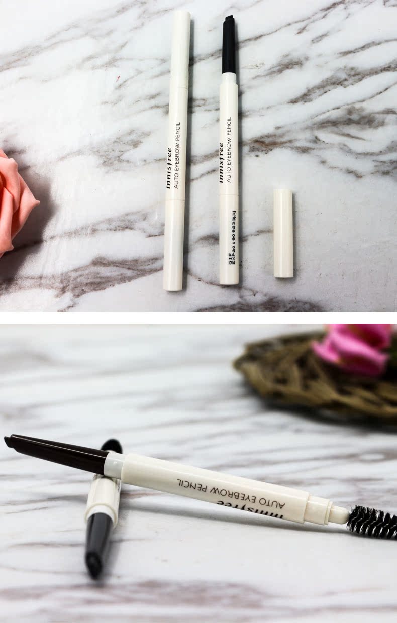 Innisfree Yue Shi phong cách bút chì lông mày đôi đầu tự động chải đầu xoay lông mày bút chì không thấm nước và mồ hôi bằng chứng từ lông mày - Bút chì lông mày / Bột / Stick bút chì kẻ mày