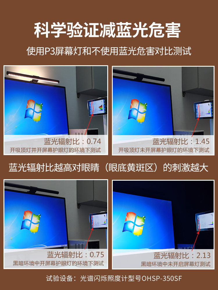 Screen hanging lamp Display hanging lamp Computer lamp Work hanging lamp Display eye protection lamp Display lamp Game atmosphere table lamp