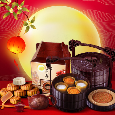 【中秋必选】高档三层提篮月饼礼盒装