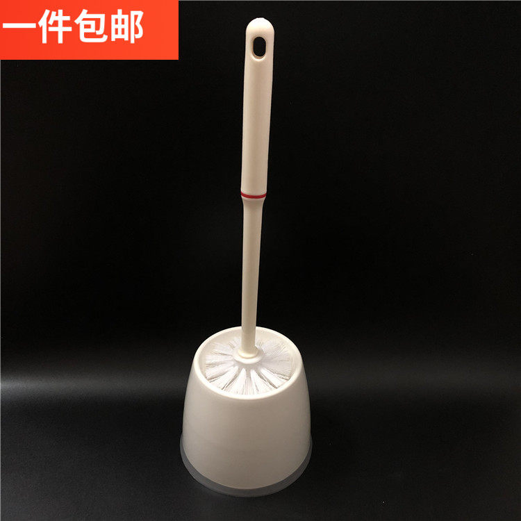 Azima round seat toilet brush long handle ball cleaning brush with base powder room brush free punch plastic brush
