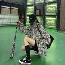 Asakawa wine a fried street jacket 2021 new womenS trend autumn and winter loose lazy wind BAO WEN hot girl top