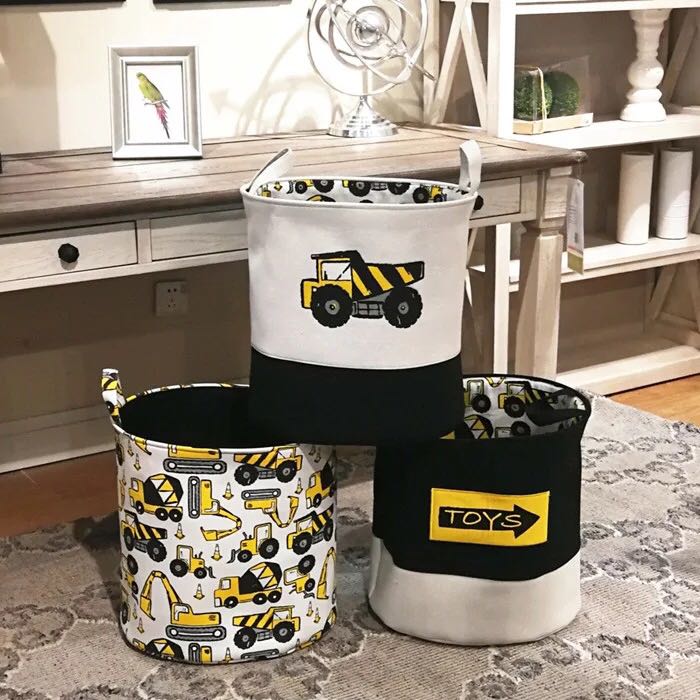 Ins Nordic boys Toys containing buckets Children's clothing Collation storage baskets of cloth art Baby Baskets Small Cars