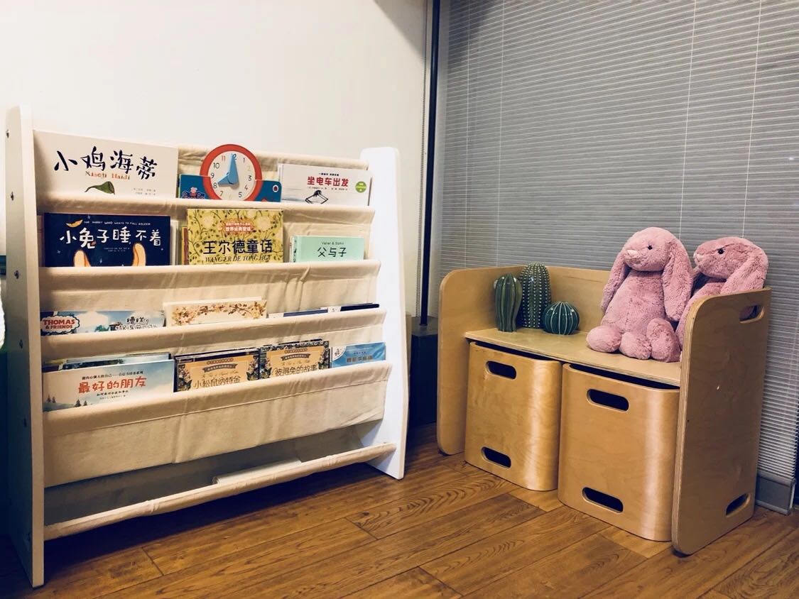 Korea ins children's room decorated solid wood bookshelves painted book floor bookshelves Baby containing bookcase
