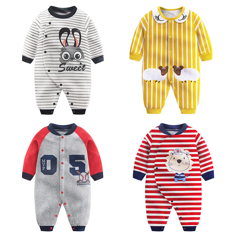 Baby velvet sweater jumpsuit jacket Autumn and winter clothing Newborn male baby climbing clothes Female children spring and autumn warm clothes