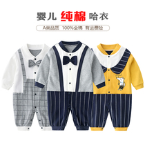 Baby one-piece clothes spring autumn pure cotton slim fit baby girl khays long sleeves climb to suit mens cute newborn spring and summer clothes