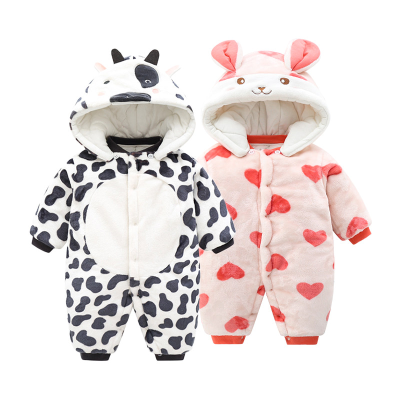 Baby cotton clothes Even body clothes Winter out thickened Baby khaclothes cute cotton clothes jacket Newborn Clothes Winter Clothing