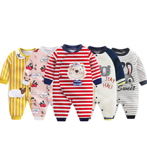 Baby thin velvet clothes autumn and winter out of the male baby one-piece sweater plus velvet jacket Newborn winter clothes female cute