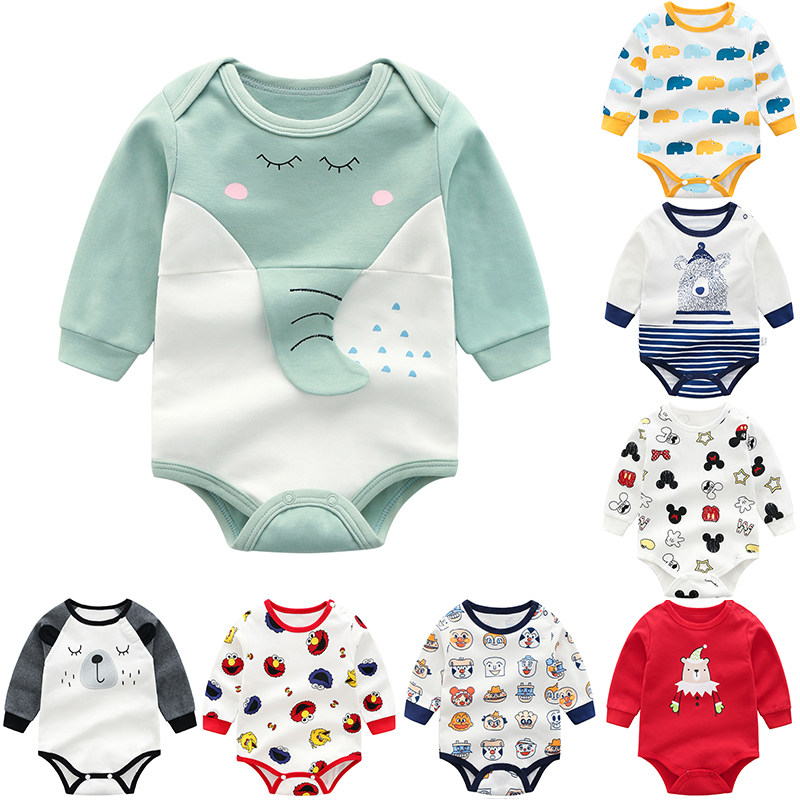 Baby bag fart in spring autumn summer pure cotton long sleeve male and female baby triangle with thin clothes khaclothes baby climbing clothes