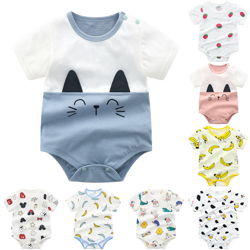 Baby bag fart Summer thin Baby short sleeves Triangle Harvest pure cotton Live-up Newborn Summer Clothes