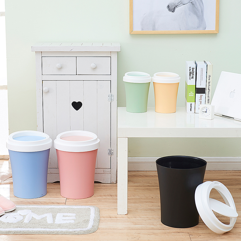 Colorful Square Household Small Trash Desktop Mini Trash Storage