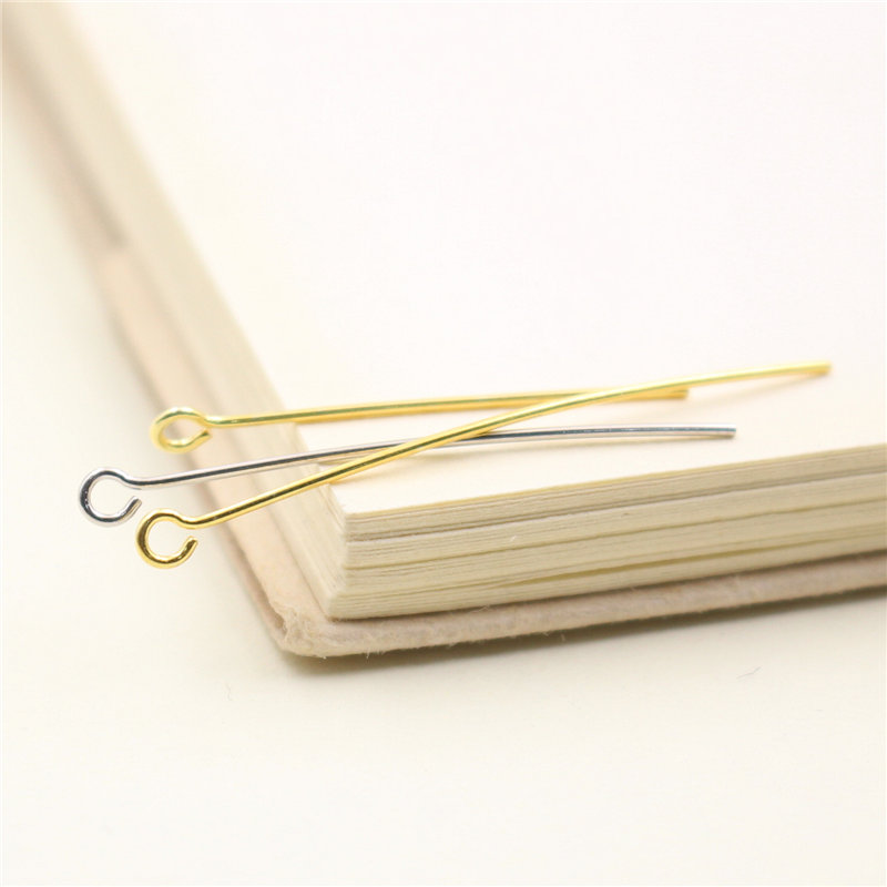 S925 Sterling Silver DIY Hand Earring Material Earring Accessories Circle Nail 9-point Needle Platinum Plated Gold