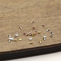 S925 sterling silver DIY pearl accessories Gold-plated plug double hole bead plug Through hole bead special plug