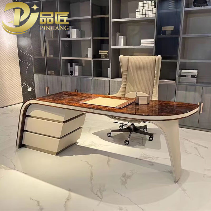 Italian Light Luxury Desk Bentley Designer Post-Modern High-End Office Desk Writing Desk Boss Desk