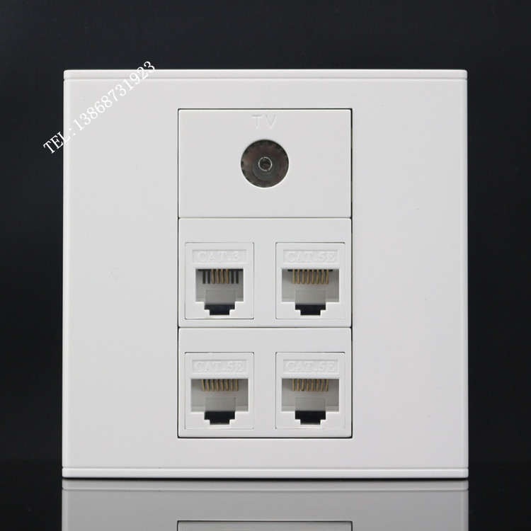 Type 86 3 Internet 1 Phone 1 TV TV socket Panel Three-mouth Computer 1 Phone 1 TV socket