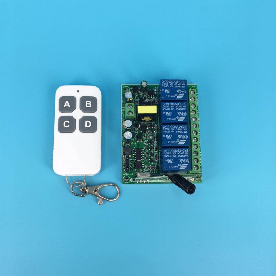 Wireless remote control switch AC 220V4 relay module learning intelligent receiver controller
