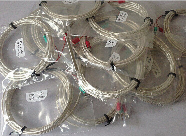 Temperature sensor PT100 PT1000 platinum resistance silver plated three-wire waterproof bag detection