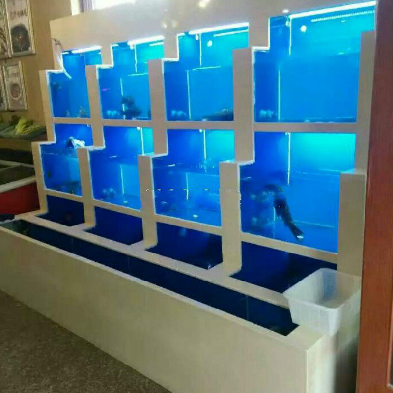 Customized large fixed seafood shell pool frozen table supermarket hotel restaurant fish tank aquatic market seafood breeding