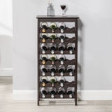 竹庭 Красная винная стойка посадка с твердым деревом винного шкафа дома винная стеклянная стойка для хранения бара