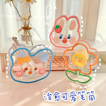 ins simple pen holder girl cute pen holder student dormitory desktop stationery storage box cosmetic brush storage bucket