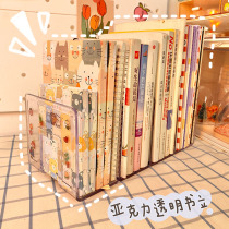 Acrylic transparent bookshelf vertical book stand separation creative ins desktop shelf window sill Storage bookcase clip