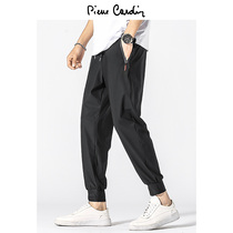 Pierre Cardin sports pants Mens Ice Silk trend summer thin casual pants loose fashion brand ankle-length pants sub 2021