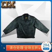 Cổ retro lớp trên da bò xe máy áo khoác xe máy đầu máy bên dày áo XL mã 121150 đặc biệt - Quần áo lông thú