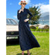 Diverunchi 2024 Spring high-end dress high-end luxury long jacquard navy blue temperament slim long dress