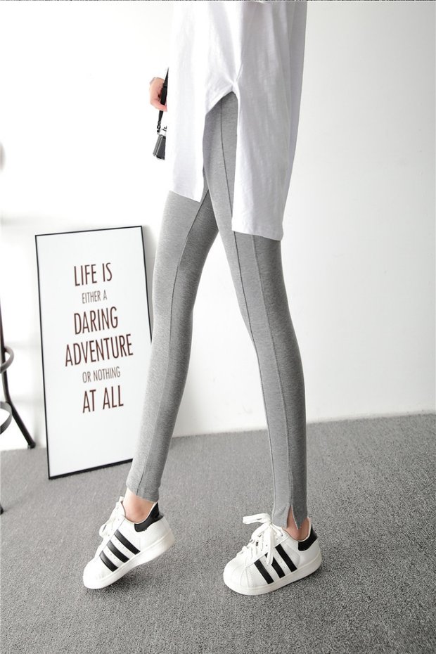 2018 bà bầu mới chạm đáy quần mùa thu Hàn Quốc phiên bản mặc cotton chia bụng nâng chân quần mùa thu thủy triều mẹ đồ bầu