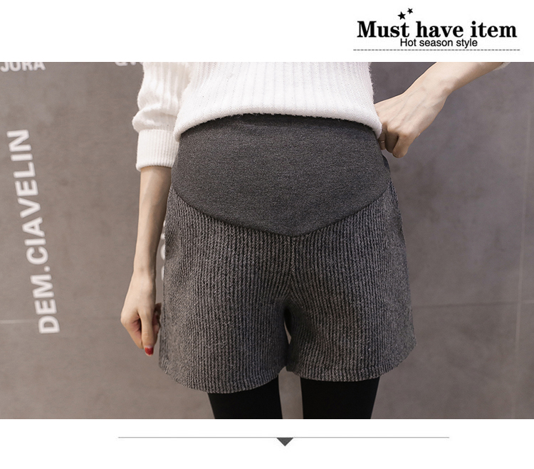 Bà bầu mang quần short mùa thu và mùa đông mặc ngoài thủy triều mẹ mang thai mùa đông dạ dày nâng len chân rộng quần legging mùa đông quần bầu công sở