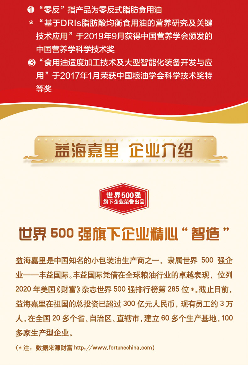 金龙鱼 0反式脂肪 1:1:1黄金比例调和油 900ml*2瓶 图15