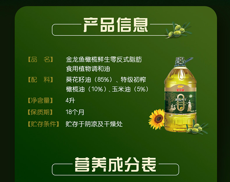 【买一送一】金龙鱼橄榄油4L