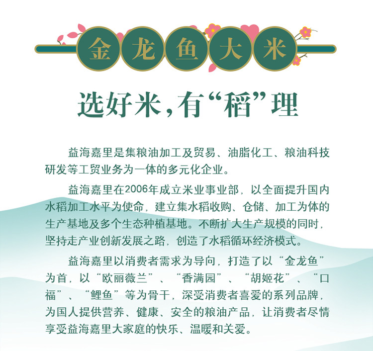 安享好物 安享C级粳米-金龙鱼臻选 方正长粒香 国标