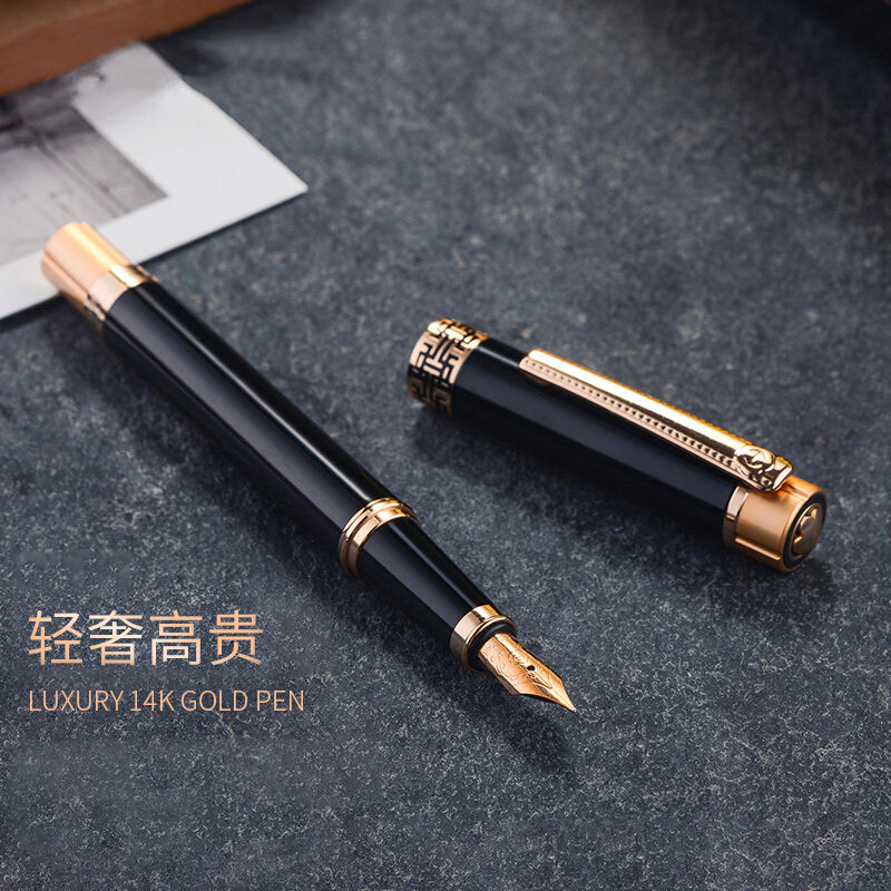 Hero Pen 1316A Official 12K Gold Pen Private Custom Suit Writing Practice Writing High Grade Metal Sharp Tip Ink Pen Business Gift Gift Lettering Gift Box Set Teacher Office