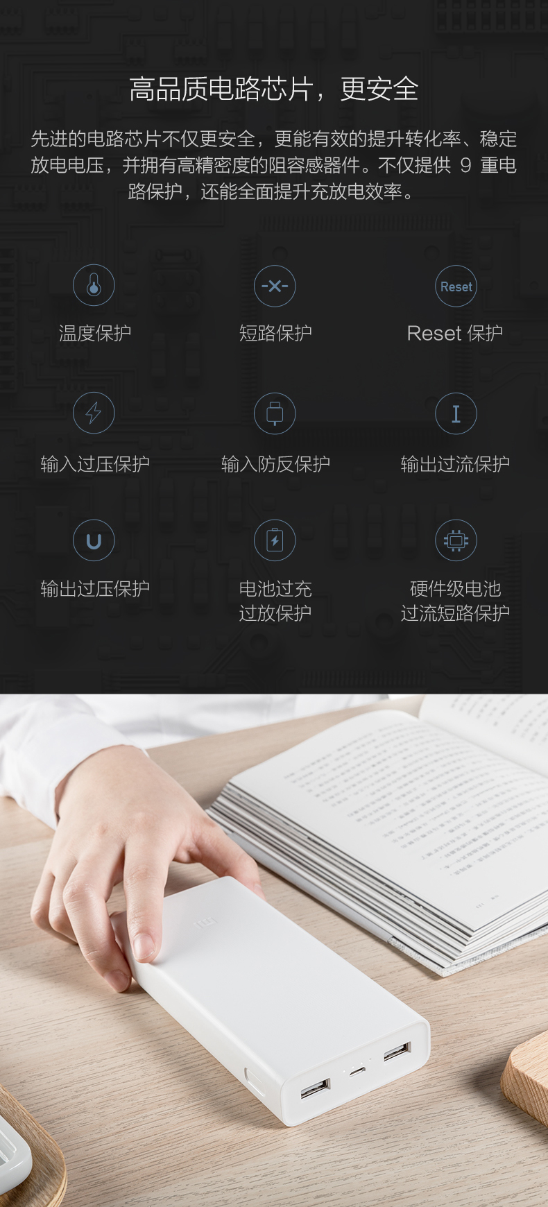 Millet sạc kho báu 20000 mA polymer dung lượng lớn điện thoại thông minh tablet Của Apple Android Samsung phổ nội trú kép USB di động hỗ trợ nhanh phí hợp kim kê điện thoại di động 2C sạc dự phòng nhỏ gọn