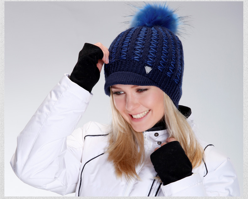 Happy Fox (ActionFox) Thể thao ngoài trời Phụ nữ đan ấm trượt tuyết Earmuffs Cap 3485 - Mũ thể thao nón nike golf chính hãng