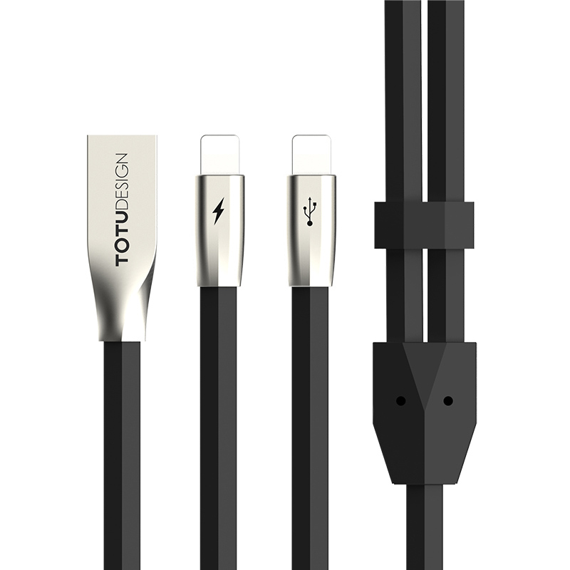 TOTU Zinc Alloy Connector Rhombic Quick Charge Lightning+Lightning Cable for Apple iPhone iPad iPod